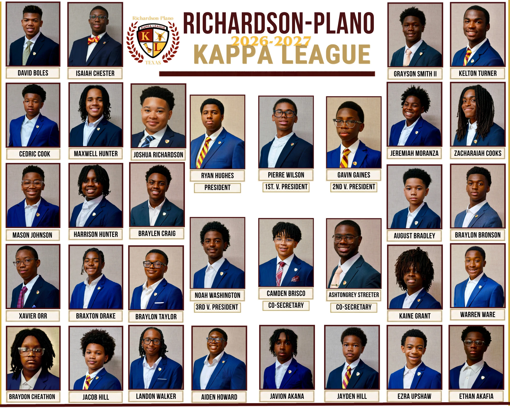 The 2026–2027 Richardson-Plano Kappa League class